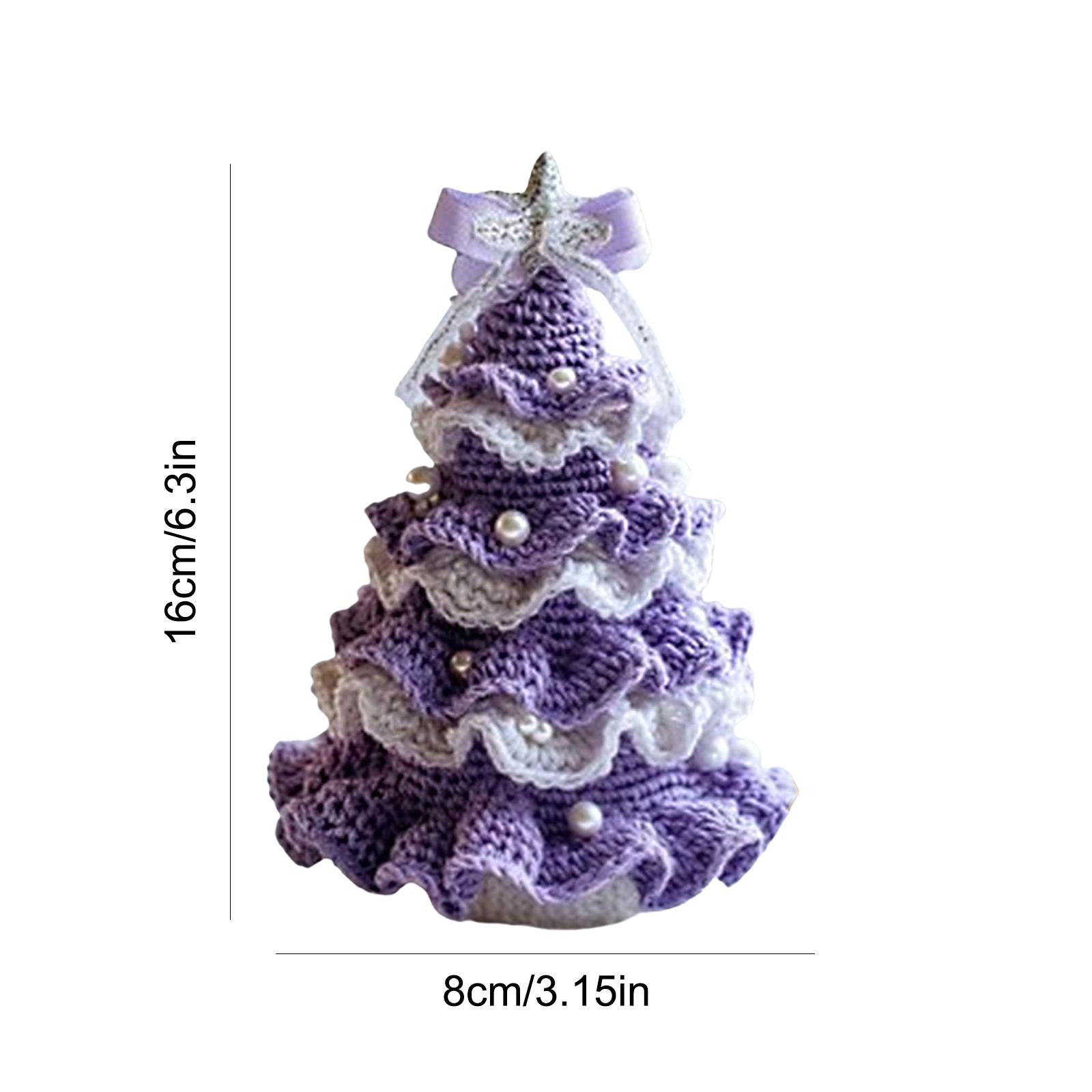 

DIY Crochet Christmas Tree Kit Material Package Handmade Festive Crochet Tree Crafts Gift for Beginners Xmas Party Crochet Decor