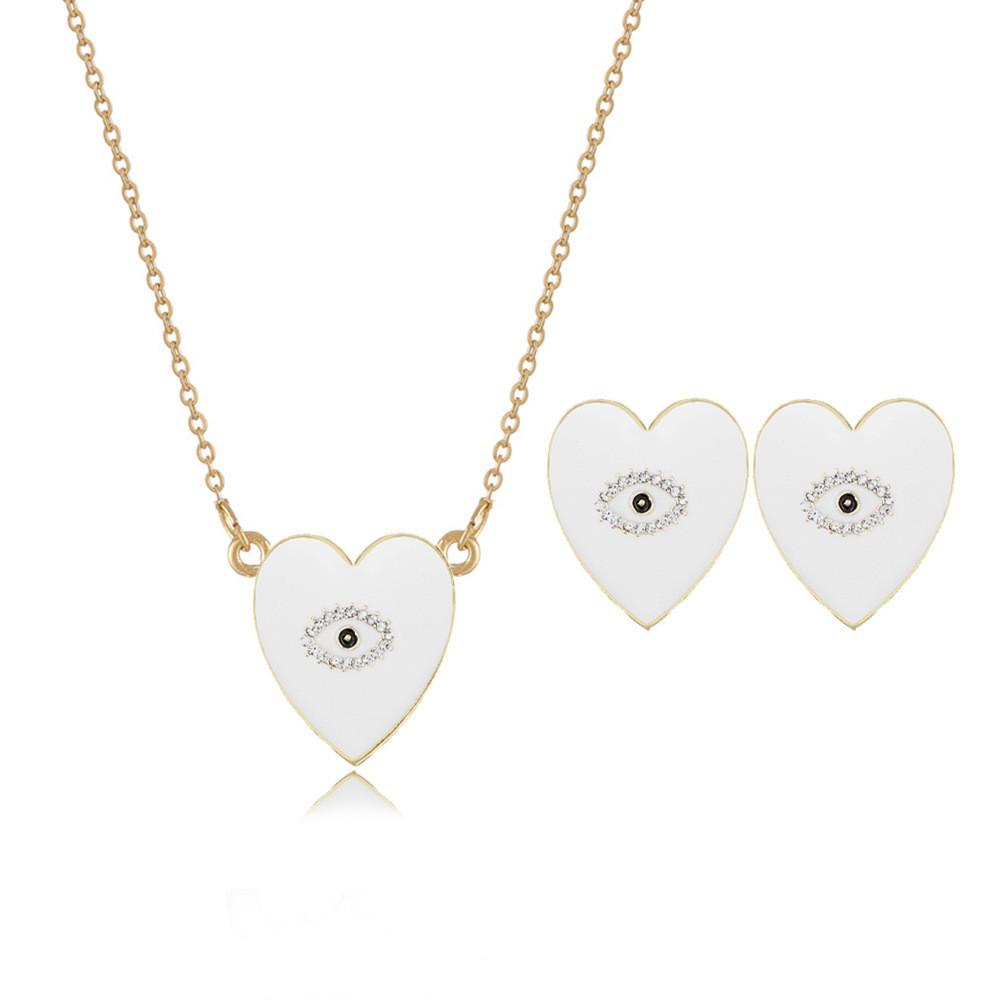 Style European Creative Heartshaped Eye Earrings With Stunning Rhinestone Accents