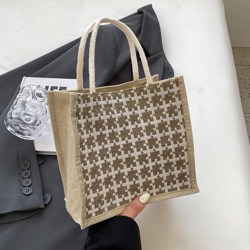 

Новая летняя льняная сумка для женщин на работу и переноску ланч-бокса для модных льняных сумок