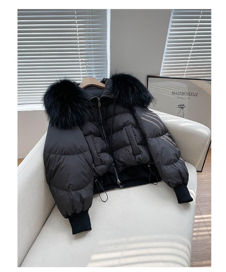 

Женский пуховик премиум-класса на зиму, короткий, с воротником из лисьего меха Large