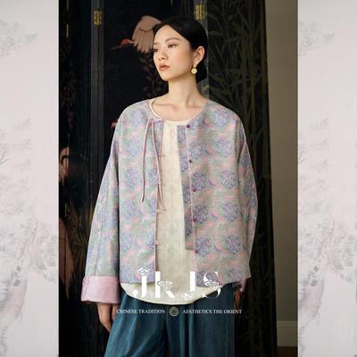 JK&JS Jacke im neuen chinesischen Stil mit Jacquard und Froschverschluss