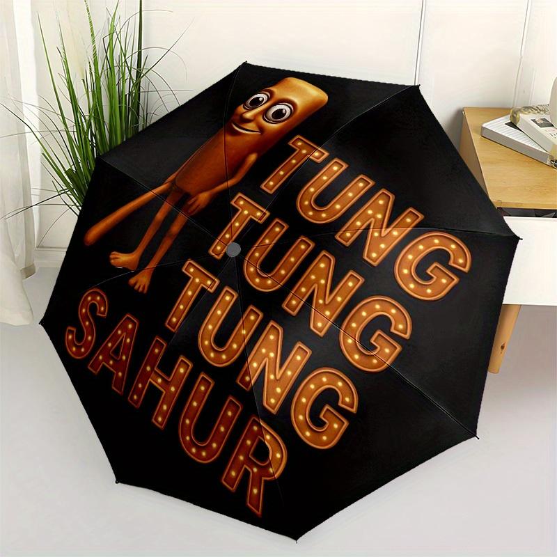 

1pc Tung Tung Sahur Logo Umbrella with Plastic Handle,Suitable for All Seasons Home Travel Outdoor UmbrellaM1034