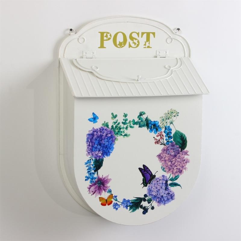 Wall Mounted European Styles Mailbox Durability Iron Construction For Patios Yard And Porch Decoration