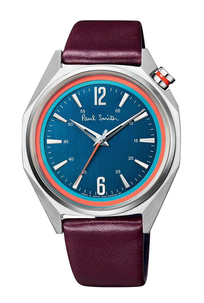 Paul Smith Paul Smith Uhr Octagon Navy Silber Kalbsleder Herren BT4-117-70