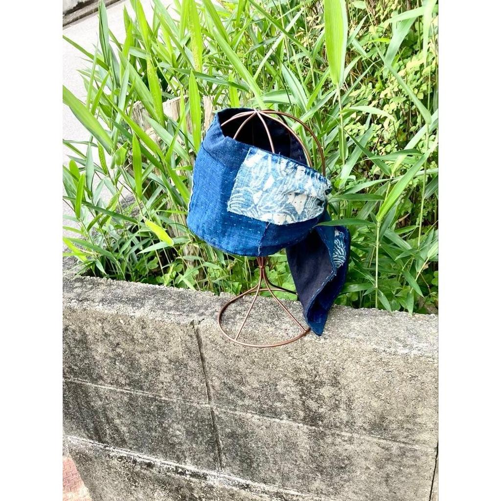 Used B74 Rags, Stole, Old Cloth, Remake, Indigo Dye, Patchwork, Pieced Together, Sashiko