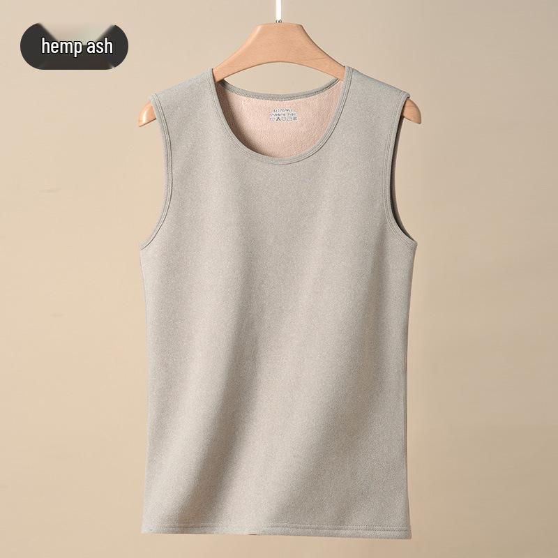 

Oli Velvet Men s Fleece-Lined Sleeveless Warm Vest - Thickened Autumn/Winter Cold-Proof 4XL (165-185 lbs) хізер сірий колір