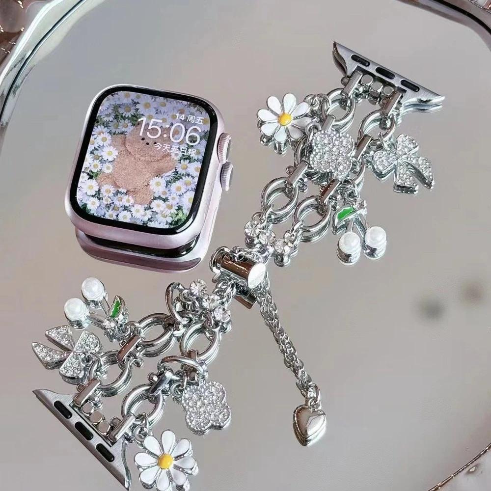 

Модний елегантний ланковий браслет з нержавіючої сталі Для ремінця Apple Watch Серії 11/8/7/6/10/9 40мм 41мм 38мм 42мм 44мм 45мм 46мм Ремінець S10 S11 46MM срібний