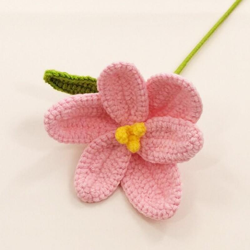Single Finished Yarn Flower Hook Weaving Blooming Tulip Branches Warm and Heartwarming Christmas Gift Finished Bouquet