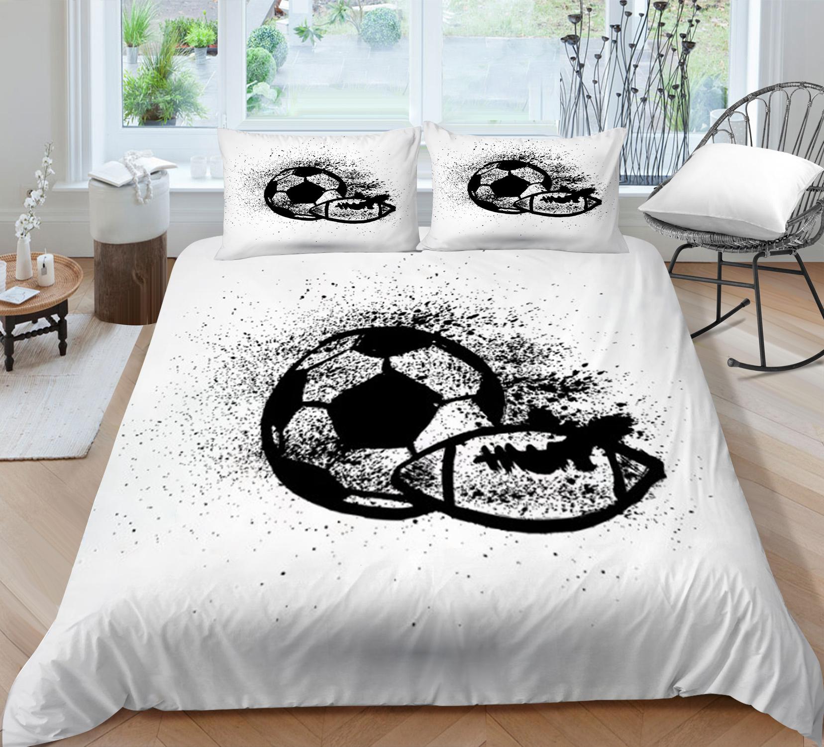 

Постельное белье Постельное белье с рисунком футбола Постельное белье для детей Школьный комплект для взрослых Наволочка Микрофибра Дышащая Single 135x200cm