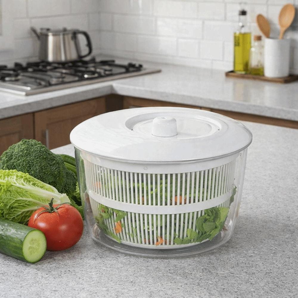 Large Capacity Vegetable Washer Dryer Plastic Salad Dryer Practical Fruit Drain Basket  Kitchen