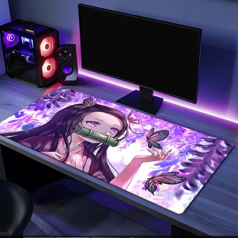 Butterfly Nezuko Fantasy Mouse Pad, Rubber Base, Mouse Pad for Gamers and Office Use, Gaming Desk , Easy To Clean Mat Christmas fan gifts