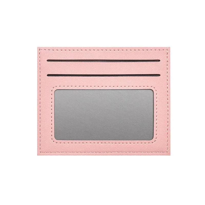 

Модный женский мини-банк, держатель для кредитных карт, органайзер, кошелек, кошелек для монет, ультратонкий кожаный держатель для удостоверений личности, сумка для карт розовый