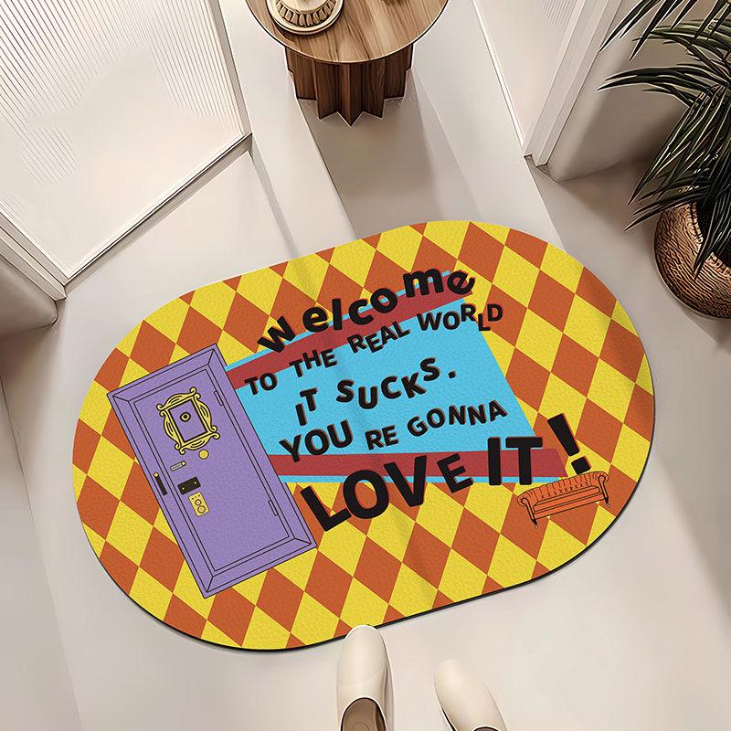 Friends bathroom floor mat water absorption non-slip toilet door mat household diatom mud toilet door mat can be customized