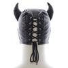 Fashion Sexy Ox horn Head Mask Fetish PU Leather Masquerade Cosplay Adult Party Headgear Couples Games Hood Mask