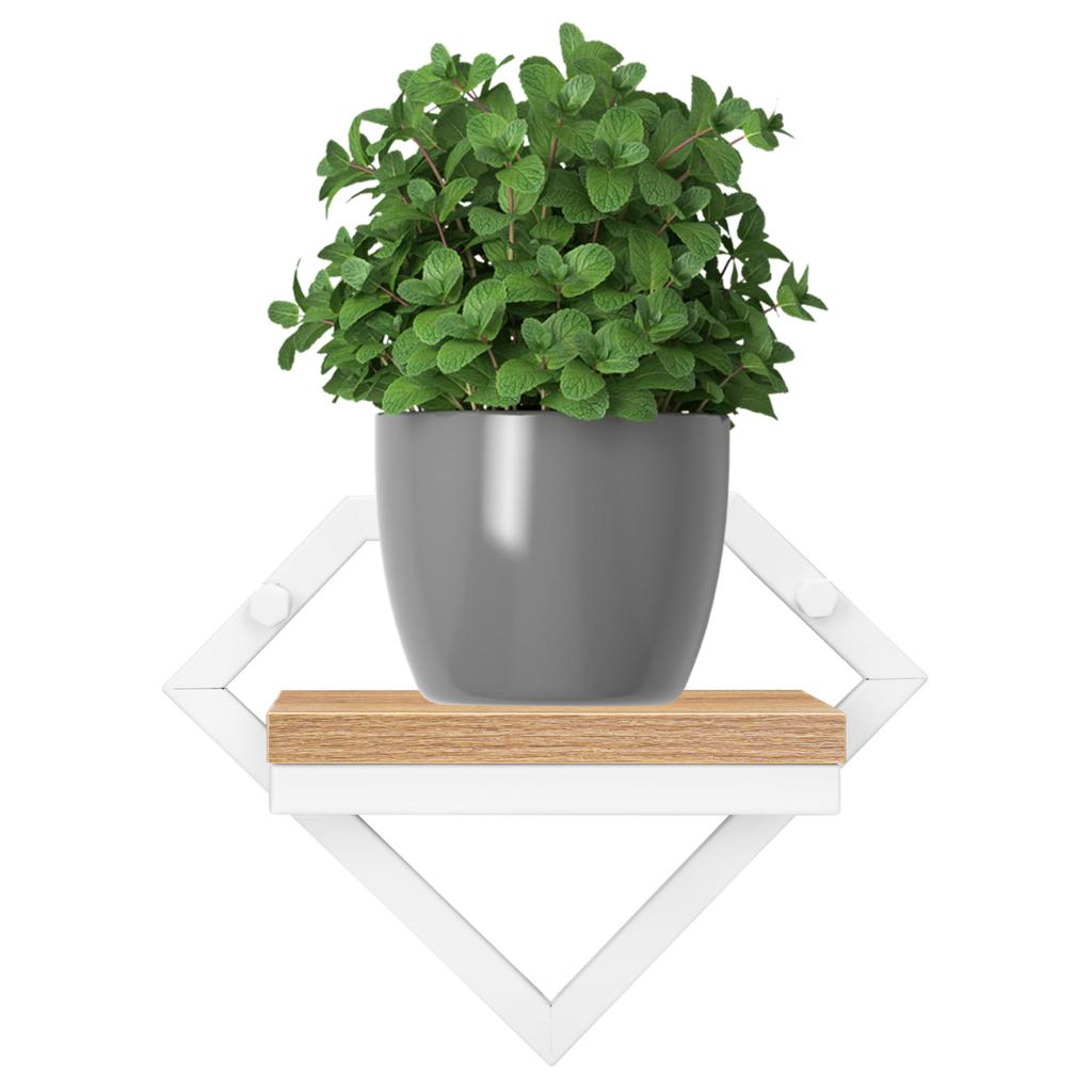 Doron White Craft Metal Wall Flower Stand