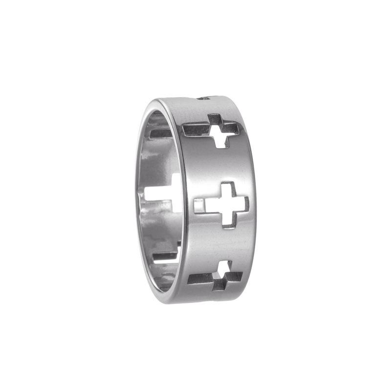 Simple and Fashionable Men's Jewelry Jewelry Hollow Titanium Steel Ring