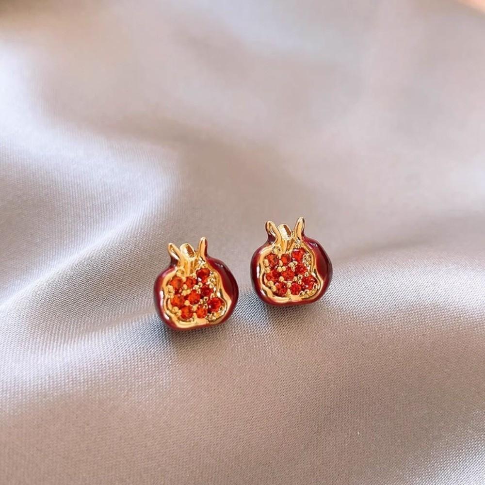 Sweet Fruit Earrings Cute Clavicle Choker New Pomegranate Pendant Necklace Party