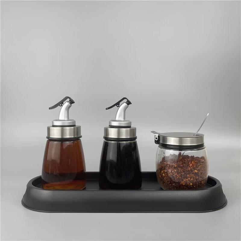 JunChu Glass Condiment Dispenser Set