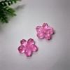 100Pcs Pink Cherry Blossom Cherry Resin Flat Back Cabochons for Hairpin Scrapbooking DIY Jewelry Craft Decoration Accessories
