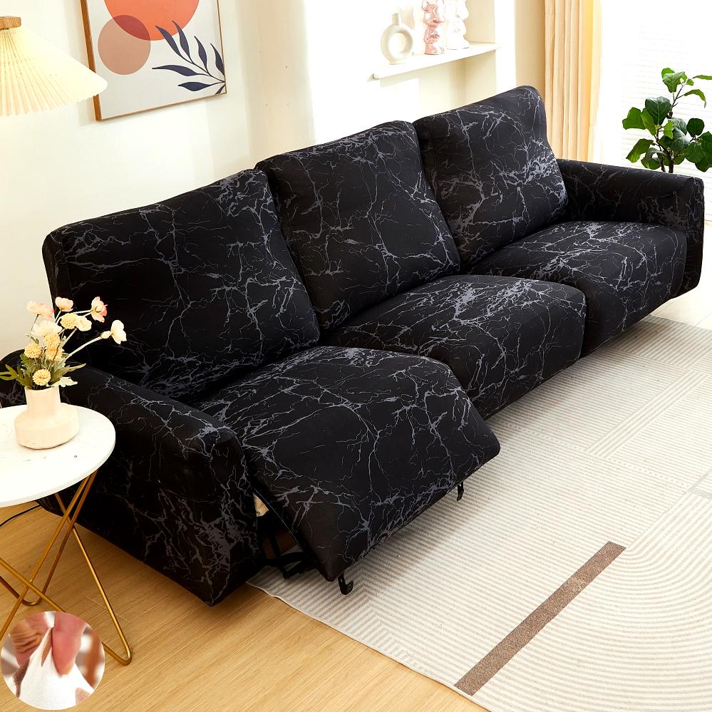 

3 Seat Electric Recliner Sofa Cover Milk Silk Print Removable Washable Anti-Slip Living Room Furniture Protector All-Seasons 3-seat (8pcs)