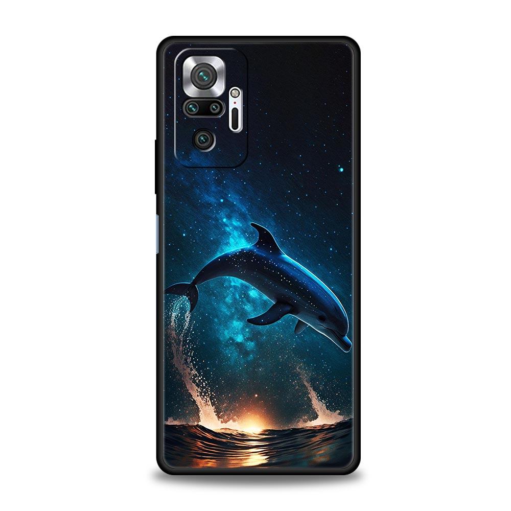 Ozean Tier Delfin Handyhülle Für Xiaomi Redmi Note 14 13 5G 10 11 12 Pro Plus 4G 14C 13C 12C 10C Schwarze Abdeckung