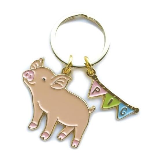 World Shoji Keychain Animal Keyring Pig 106522