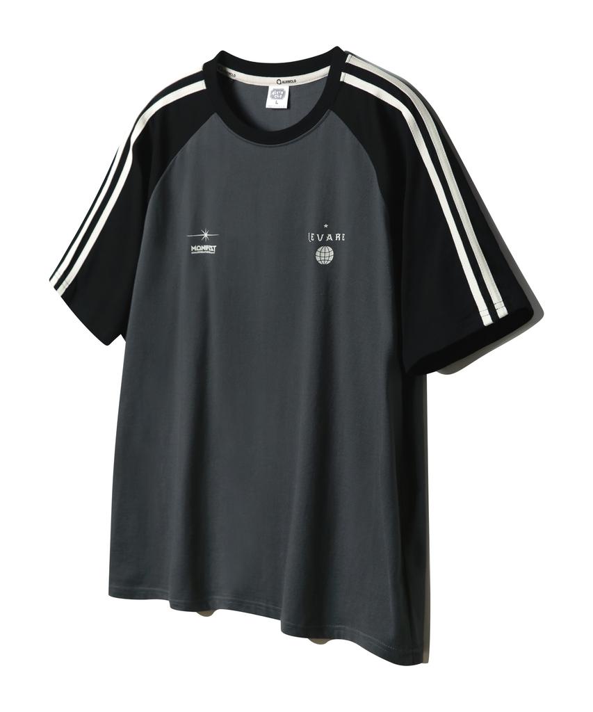 ALVINCLO Manifest Raglan Color Block Track Oversized Short Sleeve Tee Ast4710 (5 Colors)