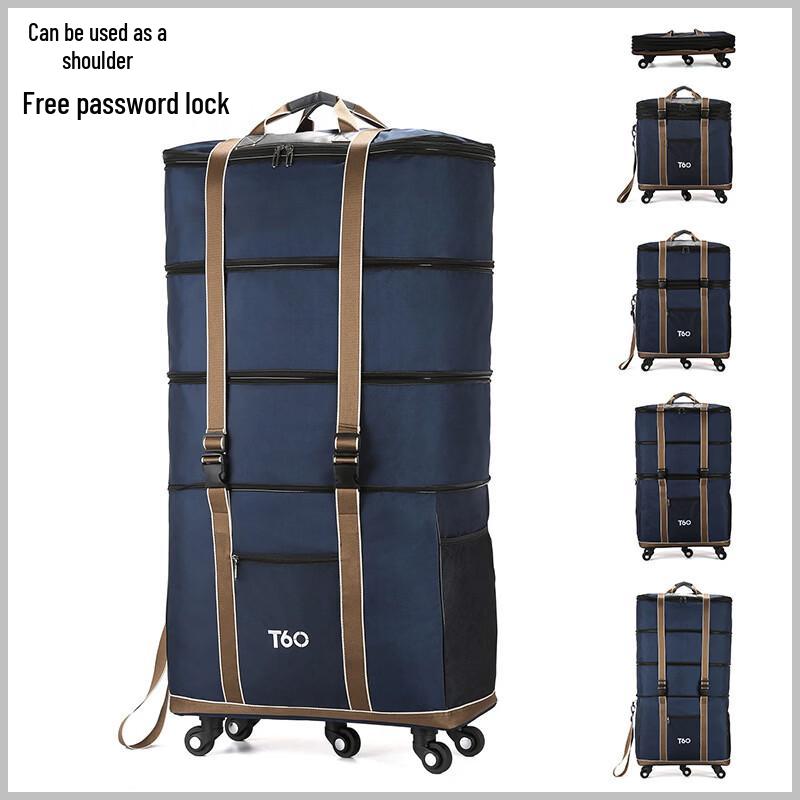 Expandable Collapsible Rolling Travel Suitcase