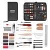 Leather Working Tools Kit, 38 PCS Leather Craft Tools with Portable Canvas Storage Bag, Engraving Punching Sewing Stamping Cutting Tools