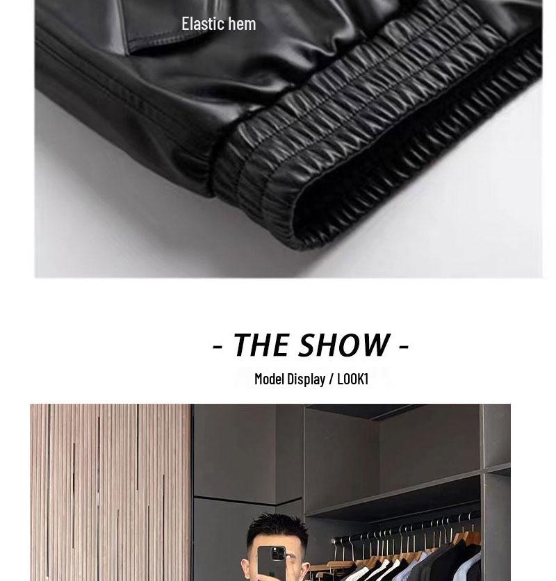 Sleek Men's Autumn/Winter Leather Motorcycle Jacket - Stylish Lapel Design, Cool & Handsome Outerwear, High-Quality Soft Leather