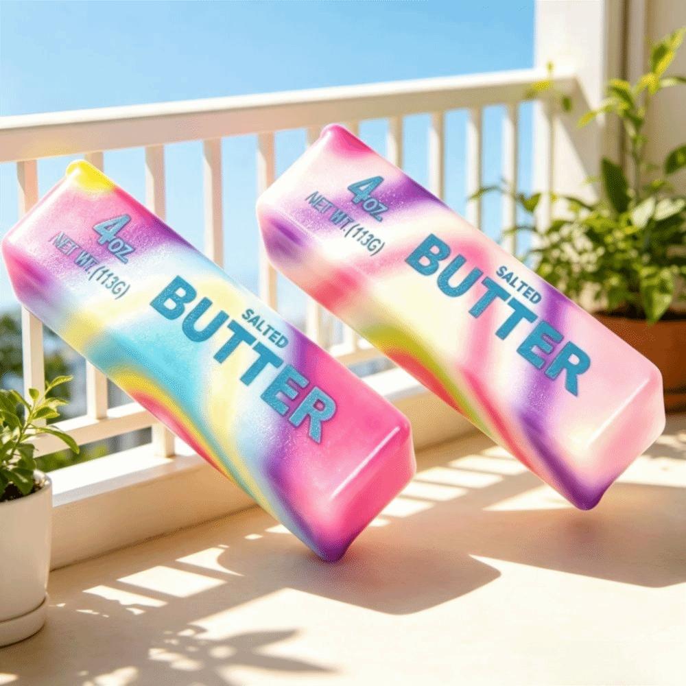 Slow Rising Butter Stick Squishy Toy Ranbow Color Butter Stick Fidget Toy Pressure Reduce