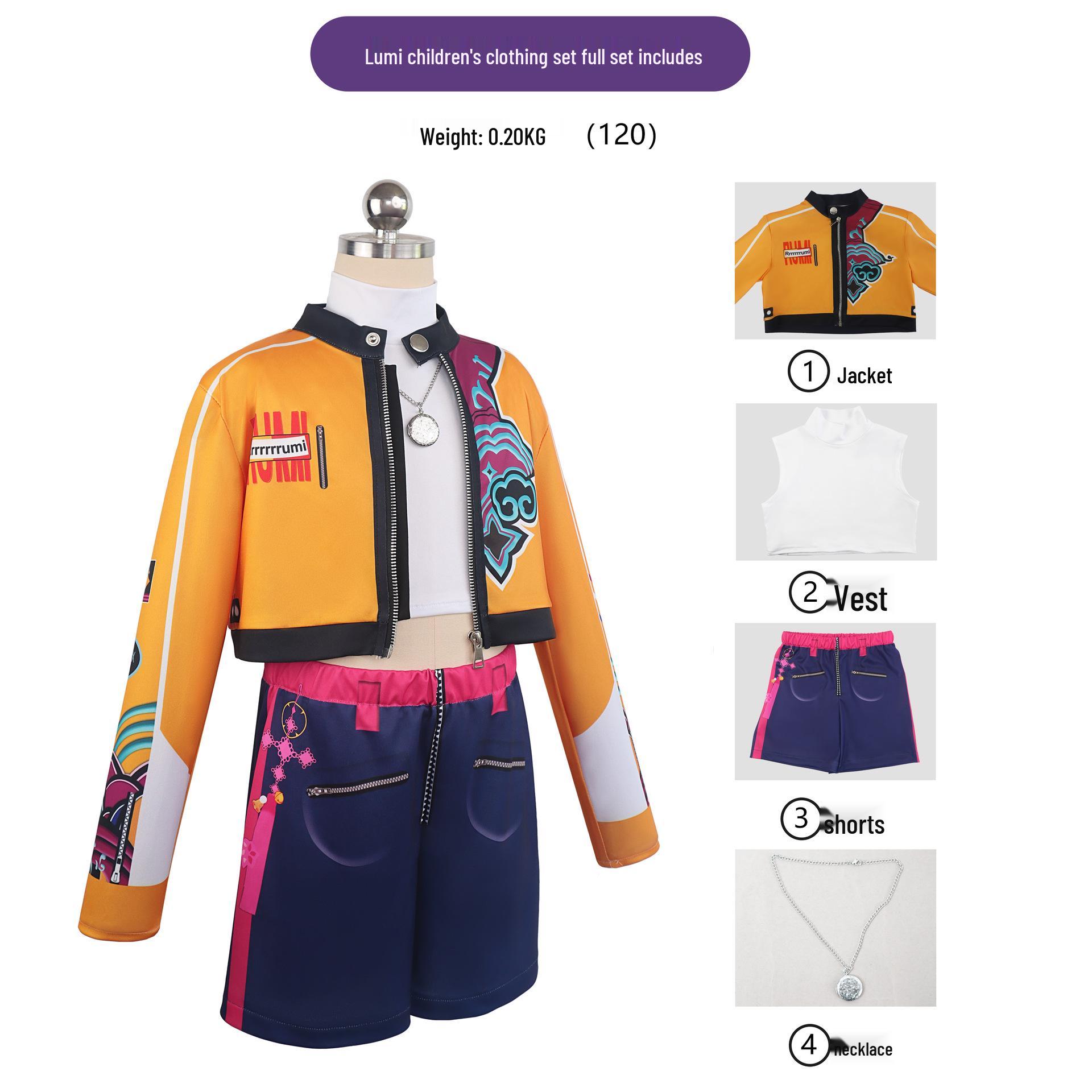 

Детский K-POP Костюм для косплея группы Demon Hunter - Руми Шорты и Юбка 130