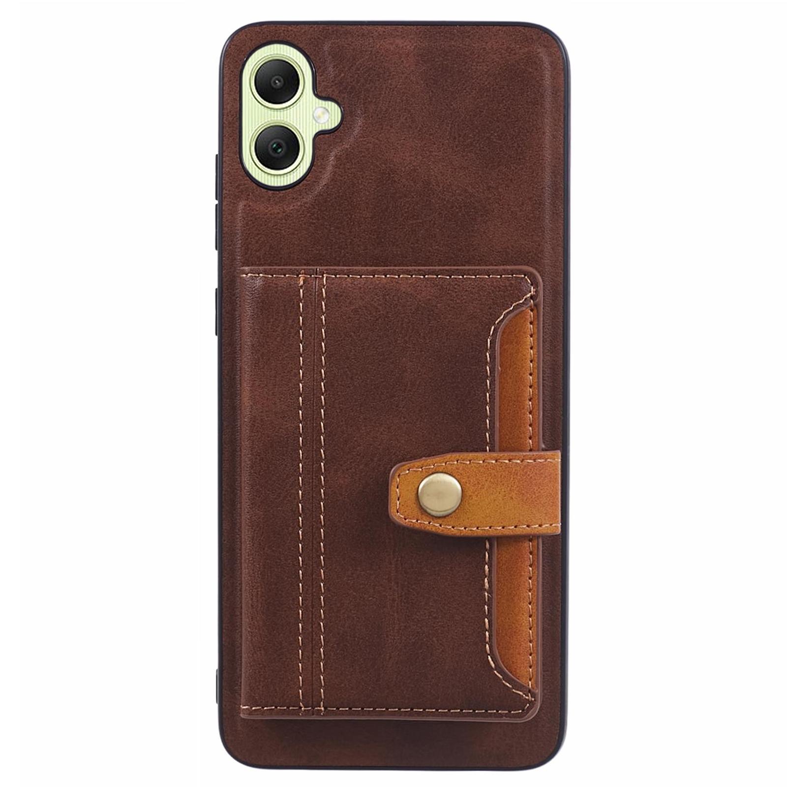 

For Samsung Galaxy A05 4G Case Kickstand Phone Cover with Card Holder Brown