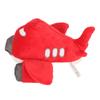 Plush Dog Squeaky Toy Bite Resistant Teeth Grinding Cleaning Interactive Airplane Shape Stuffed Puppy Chewing Toy Red