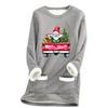 Ladies' Loose And Comfortable Round Neck Christmas Print Thick With Pockets Long Sleeved Top