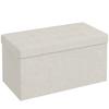 Storage Bench Foldable Storage Ottoman End-of-Bed Footrest with Tufted Lid 76L x 38W x 38H cm Cream