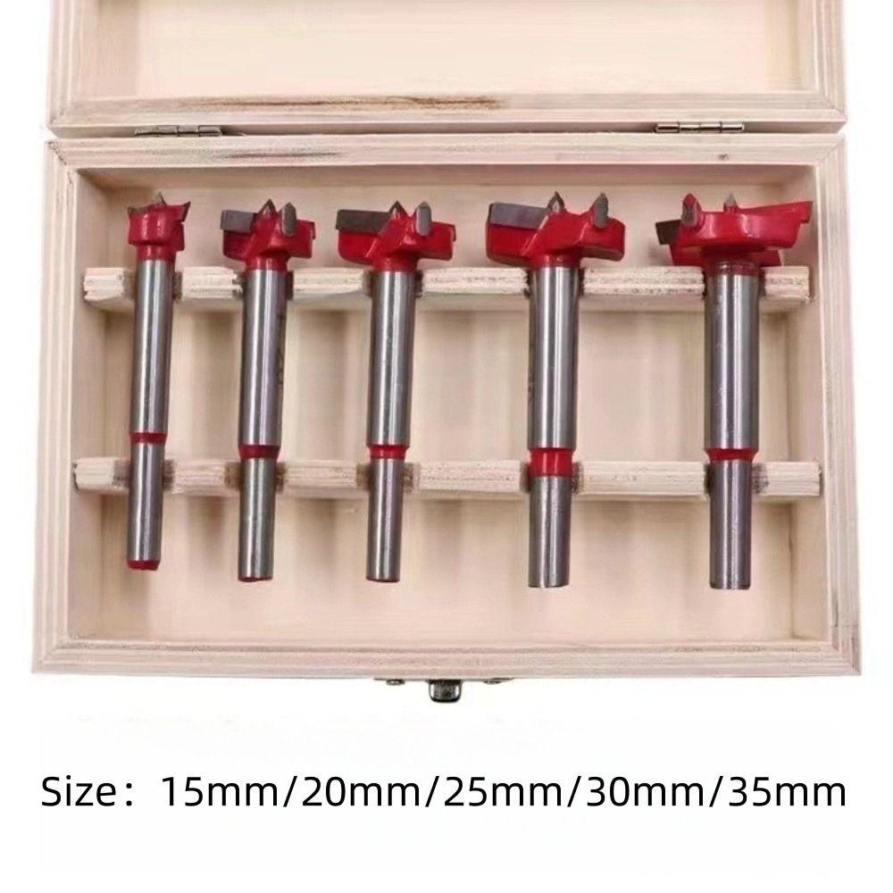 5pcs Set Adjustable Size Punching Hole Opener 15-35mm Carbide Drill Bits Set  Carpentry Work