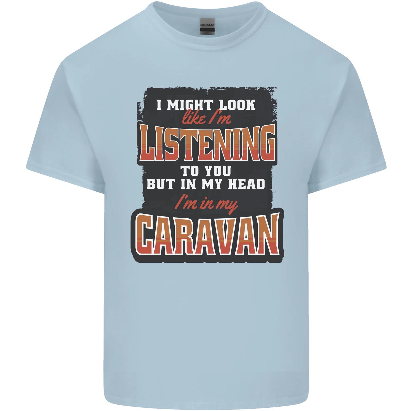In My Head I m In My Caravan Caravanning Funny Kids T-Shirt Childrens XL