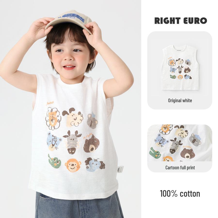 

European Boy s Pure Cotton Short Sleeve T-Shirt - Summer 2025, Lightweight Children s Top 140 cm