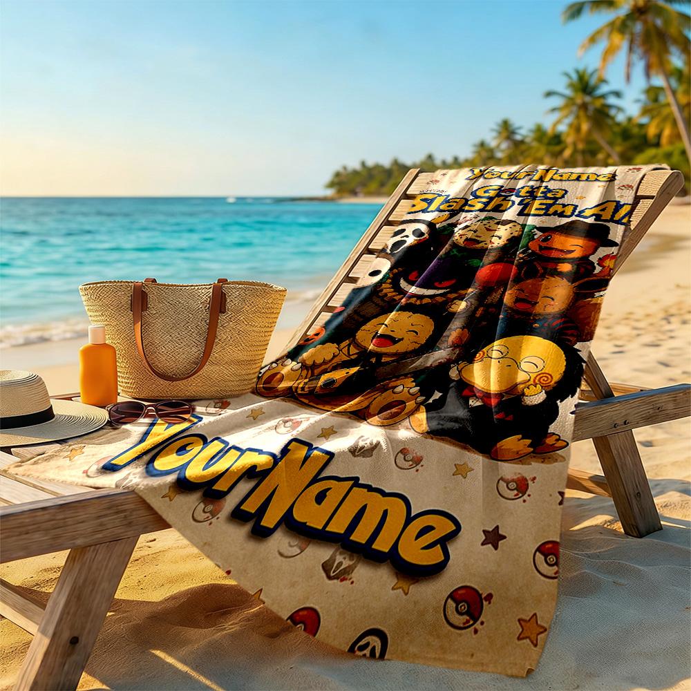 Digital Circus Personalized Name Beach Towel High Absorbency & Quick-Dry Perfect for Traveling Yoga Camping and Swimming
