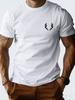 Tiny Antler Chest Logo Print Mens Crew Neck Short Sleeve Tee Soft Summer Plain Daily Street Bas