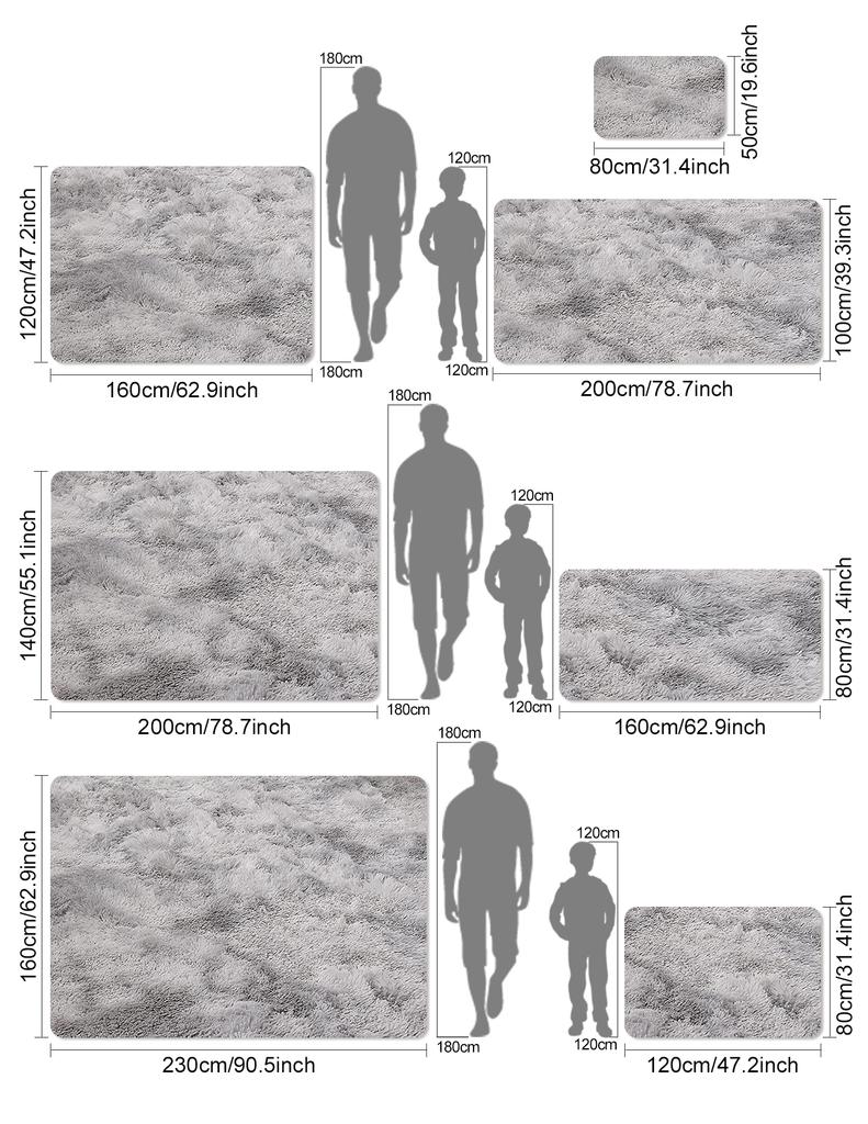 Tie-Dye Plush Carpet Living Room Room Decoration Carpet Soft Fluffy Children's Room Baby Crawling Mat Large Area Carpet