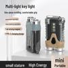Compact Waterproof Multi-Function Keychain Flashlight with Magnetic Base and Emergency/Bike Warning Light