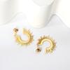 Stainless Steel Jewelry Set Gold Color Half Circle Shaped Set of Necklaces and Earrings for Women mayoreo para revender