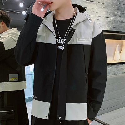 Frühling und Herbst Neue Koreanische Stil Herrenjacke Trendige Arbeitsjacke Trendmarke Lässige Kapuzenjacke Internet-Berühmtheit Gleicher Stil Jacke