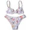 Maillot de bain bikini imprimé européen et américain pour femmes 2024 avec soutien en acier