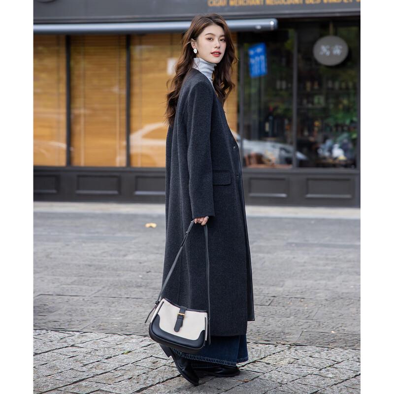 Mokana Women's Merino Wool Double-Sided Long Coat MKNJD2989