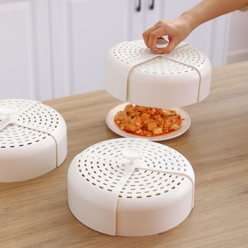 

Hollowed Out Food Lid Food Grade Dishes Lid Portable Foldable Food Cover Summer белый