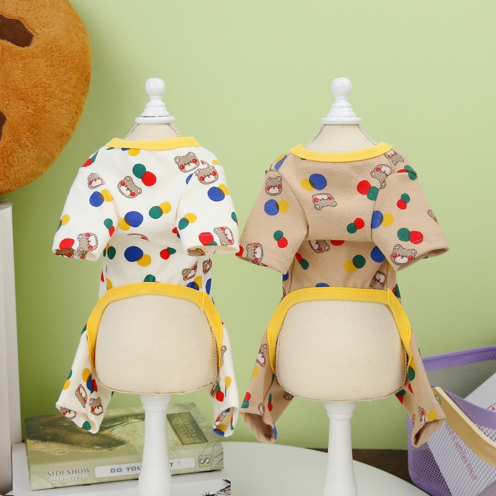 Bear Pattern Dog Jumpsuit Breathable Puppy Thin Clothes Cute Dog Undershirt  Cat
