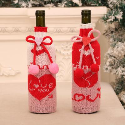 Christmas Valentine Love Wool Wine Set Wine Bottle Set Home Table Christmas Decorations
